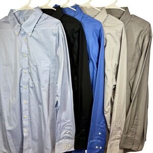 5- Merona Dress Shirts Lot, Long Sleeve Button Down, Sz‎ XL 17-17 1/2